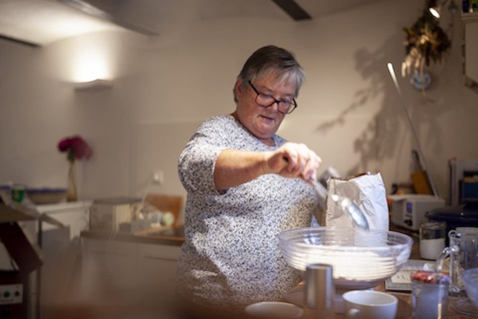 Farmer mixing flour and water for sourdough bread (2024)